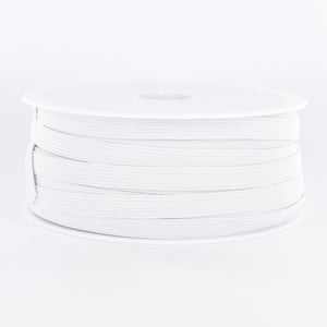 ÉLASTIQUE PLAT TRESSE BLANC -14 gr- (10 mm de Large)   (A)